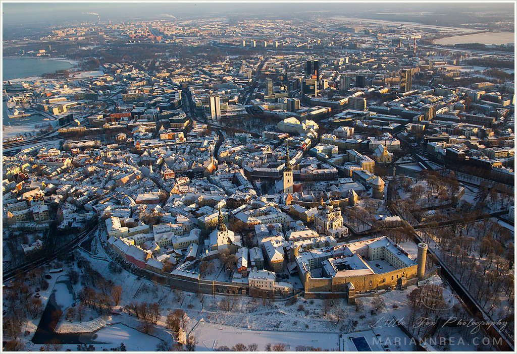 Aerial photo of winter in Tallinn
